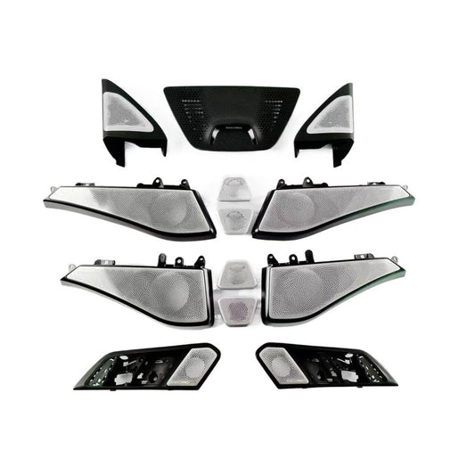 Set capace boxe cu lumina ambientala compatibile cu BMW X5 G05 bowers wilkins bowers&wilkins capace aluminiu iluminat ambiental sistem 3d 