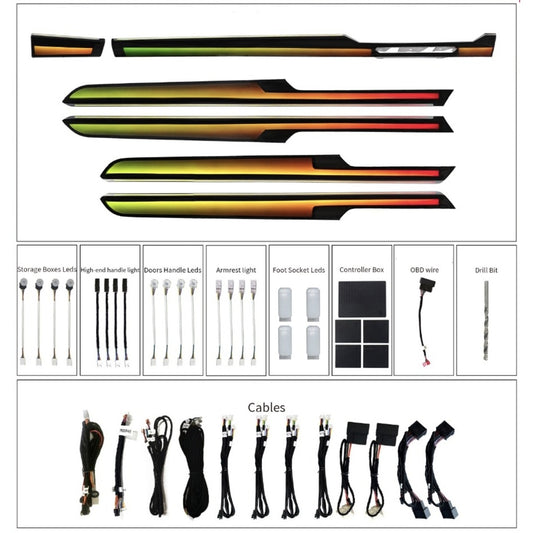 Set kit lumini ambientale cu trimuri dedicate control din navigatie compatibile cu VW Passat b8 / Arteon