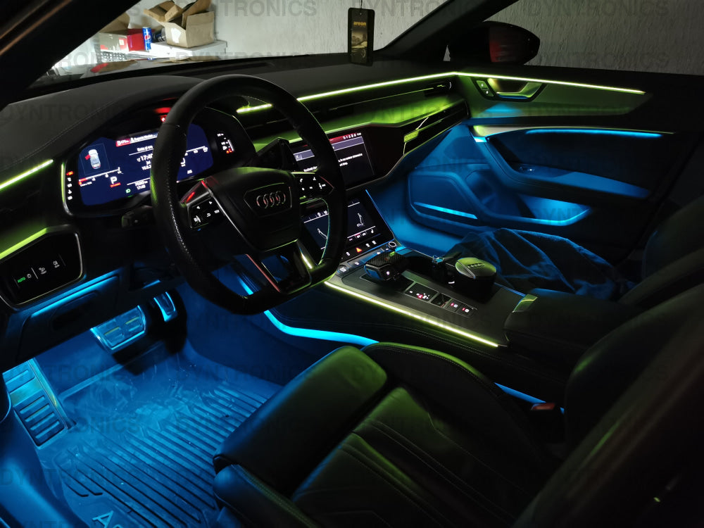 Kit Lumini Ambientale Dedicate Control Din Navigatie Audi A6 C8/ A7 C8 2018-2022 Accesorii iluminat iluminat ambiental ambientale originale 