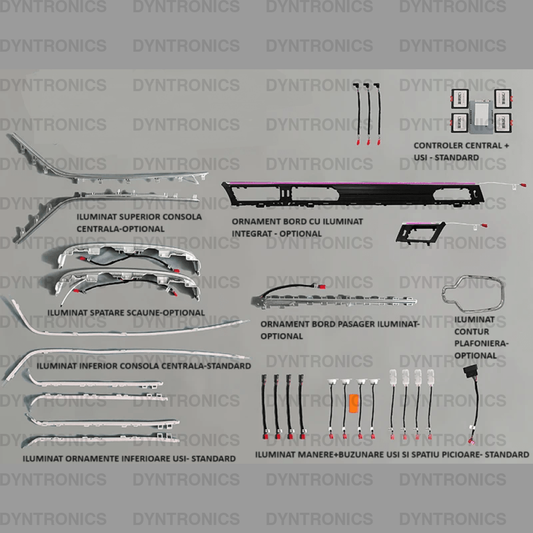 Kit Lumini Ambientale Dedicate Control Din Navigatie Audi A6 C8/ A7 C8 2018-2022 Accesorii iluminat iluminat ambiental ambientale originale 