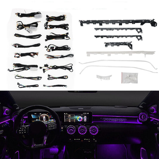 Set lumini ambientale dedicat control din navigatie compatibile cu Mercedes-Benz A-class / CLA W177 W118 ambientale originale benzi led banda led auto iluminat ambiental
