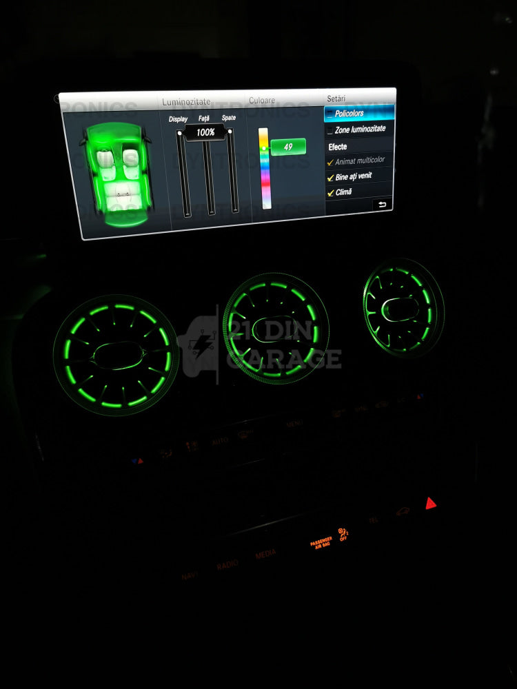Set Lumini Ambientale Dedicat Mercedes-Benz C-Class / Glc W205 X253 2014 2015 2016 2017 2018 2019 2020 2021 ambientale originale oem control din navigatie 