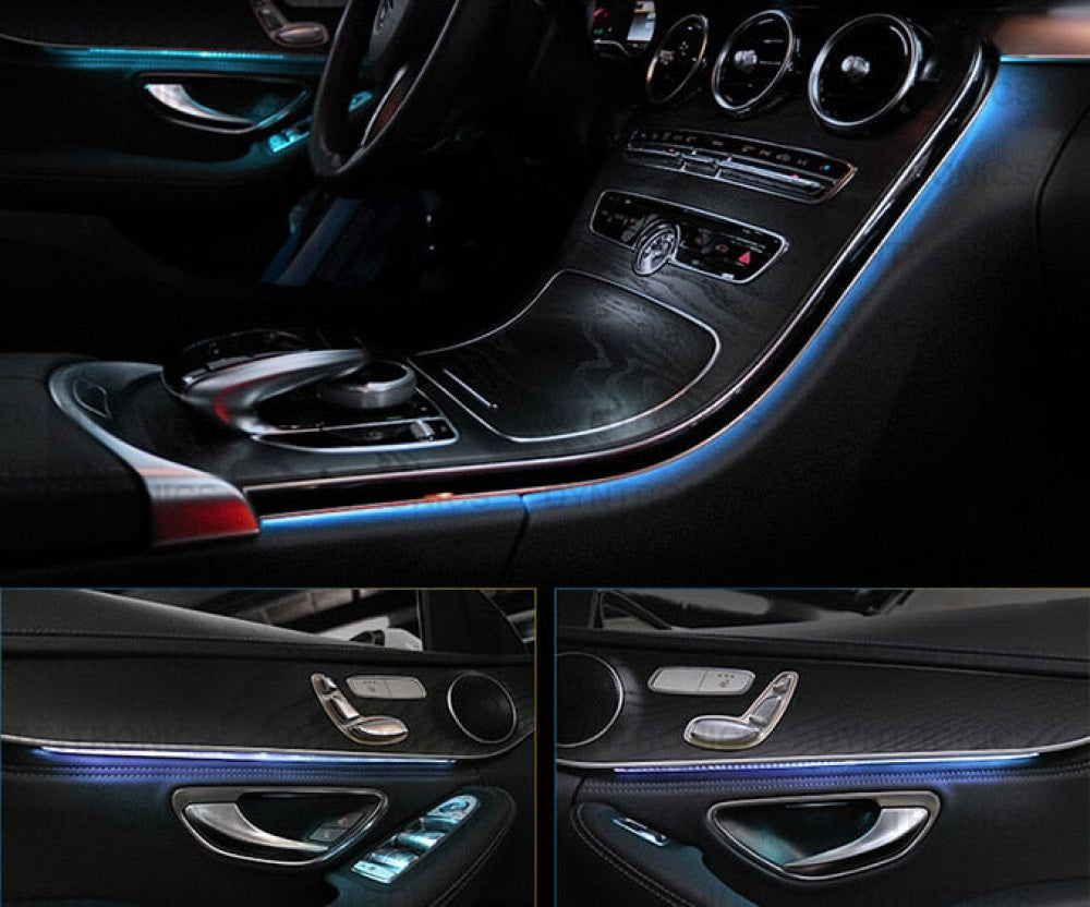 Set Lumini Ambientale Dedicat Mercedes-Benz C-Class / Glc W205 X253 2014 2015 2016 2017 2018 2019 2020 2021 ambientale originale oem control din navigatie 